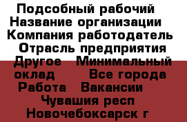 Подсобный рабочий › Название организации ­ Компания-работодатель › Отрасль предприятия ­ Другое › Минимальный оклад ­ 1 - Все города Работа » Вакансии   . Чувашия респ.,Новочебоксарск г.